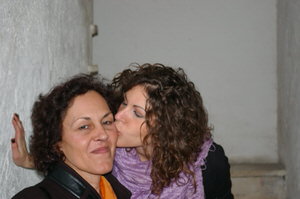 L'artista con sua figlia Mirtò